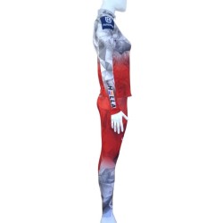 Löffler vrouwen ÖSV Biathlon ski suit 2022 rood-wit